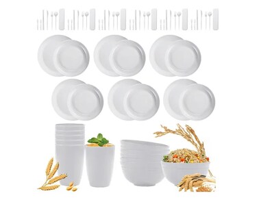 Foto 1 | 6 Xtellar Personas Vajilla Juego Cocina Trigo Plato Tazas Kit 66pzs