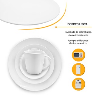 Foto 4 | Vajilla De Ceramica 16 Piezas Color Blanco