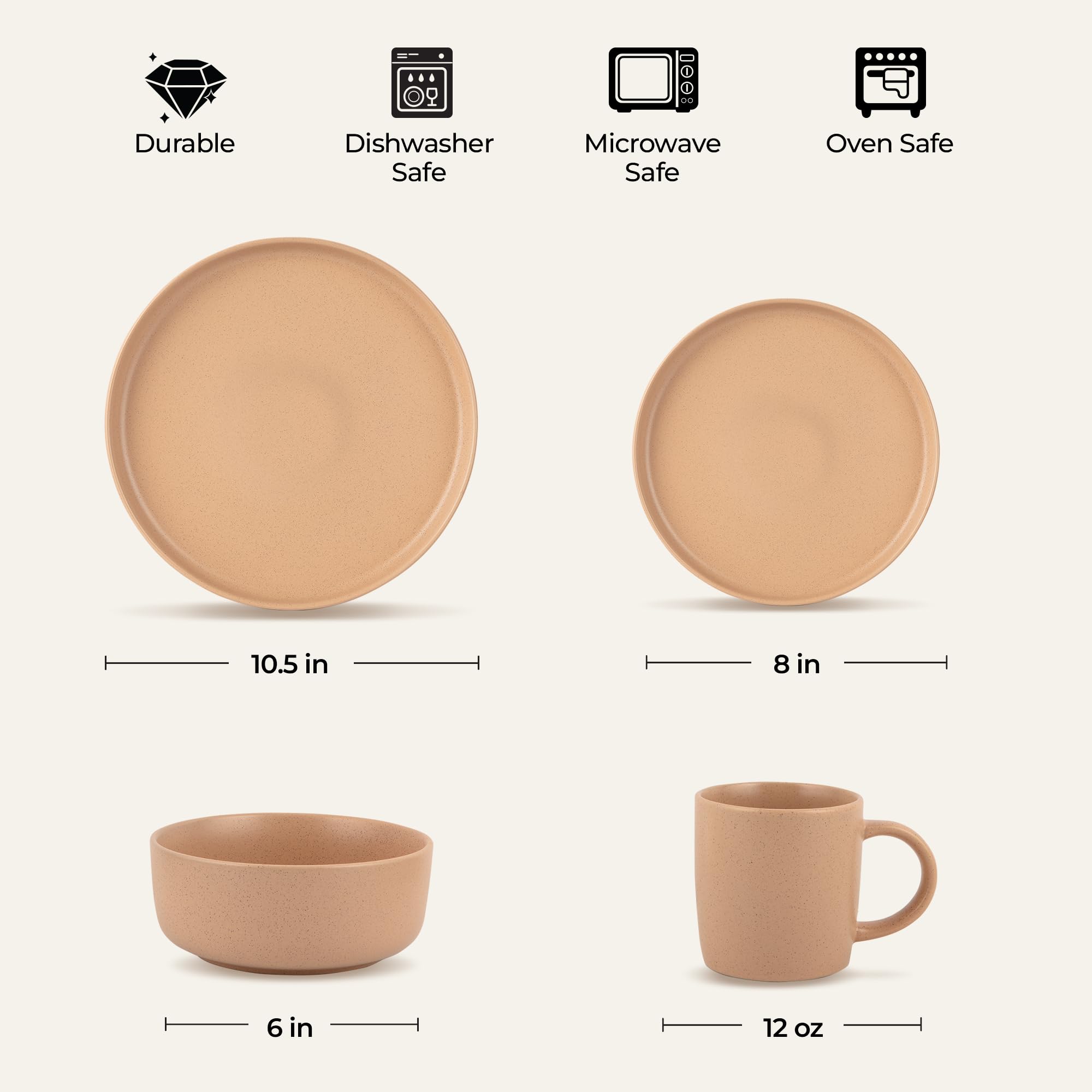 Foto 5 pulgar | Juego De Vajilla Zulay Kitchen Terra Stoneware 32 Piezas Terracota - Venta Internacional.