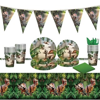 Foto 1 | Paquete Vajilla Desechable De Fiesta Dinosaurios 25 Personas
