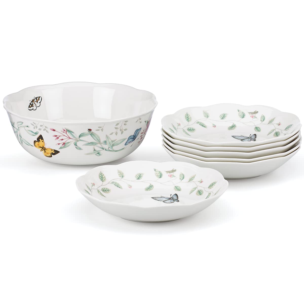 Foto 2 pulgar | Juego De Cuencos Lenox Butterfly Meadow De Porcelana Blanca De 7 Piezas - Venta Internacional.