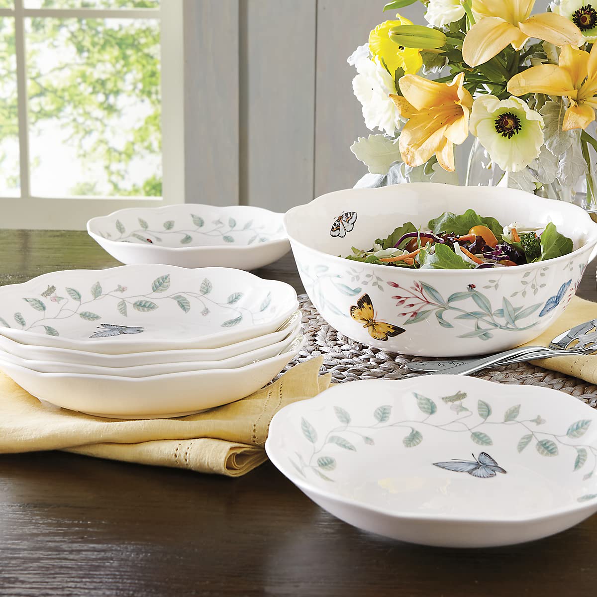 Foto 6 pulgar | Juego De Cuencos Lenox Butterfly Meadow De Porcelana Blanca De 7 Piezas - Venta Internacional.