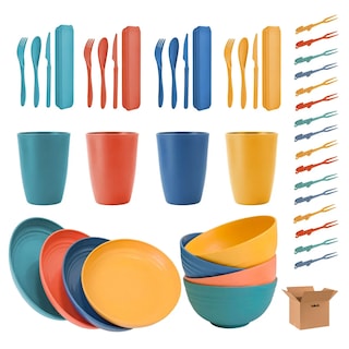 Foto 1 | ''44pzs Vajilla Juego Color Lab.g Cocina Paja Trigo Plato Tazas Kit Colores ''