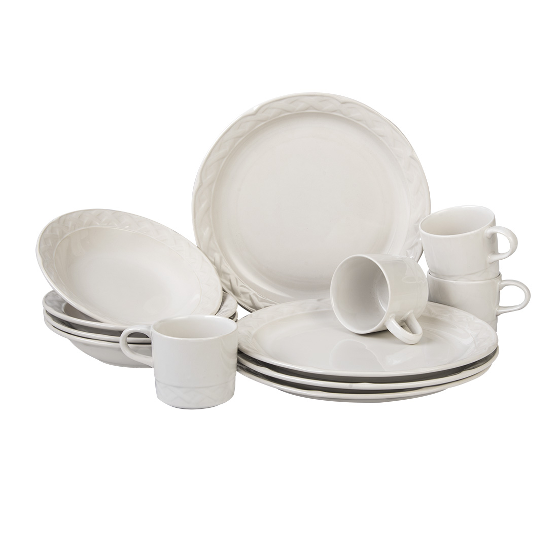 Foto 1 | Vajilla De Porcelana Santa Anita Vinafera Blanch De 12 Piezas Color Blanco