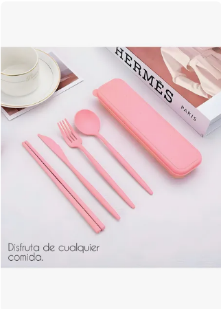 Foto 4 | Kit Vajilla 52 Pzas Juego Cocina Ecológica Reutilizable Color Rosa