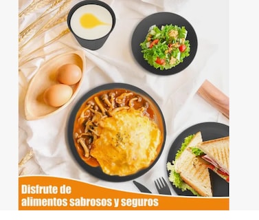 Foto 3 | Vajilla Juego Cocina Paja Trigo Plato Tazas Kit Colori 48pcs