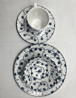 Foto 3 | Vajilla 16 Piezas Cerámica Elegante Royal Haus Resistent 3a110 Azul Flores