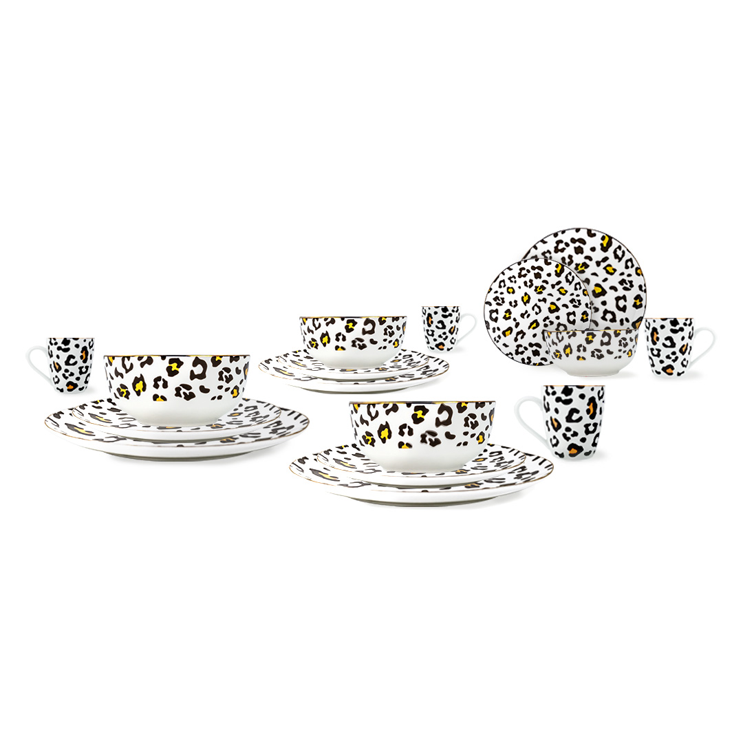 Foto 1 | Vajilla Animal Print Para 4 Personas - Ceramica Multicolor 16 Piezas