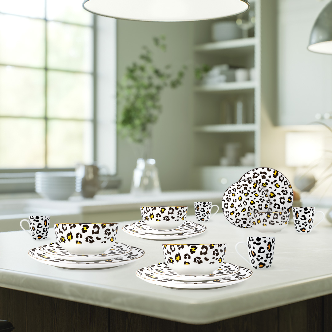 Foto 2 | Vajilla Animal Print Para 4 Personas - Ceramica Multicolor 16 Piezas