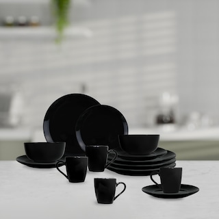 Foto 2 | Vajilla Black Para 4 Personas - Cerámica Negra 16 Piezas