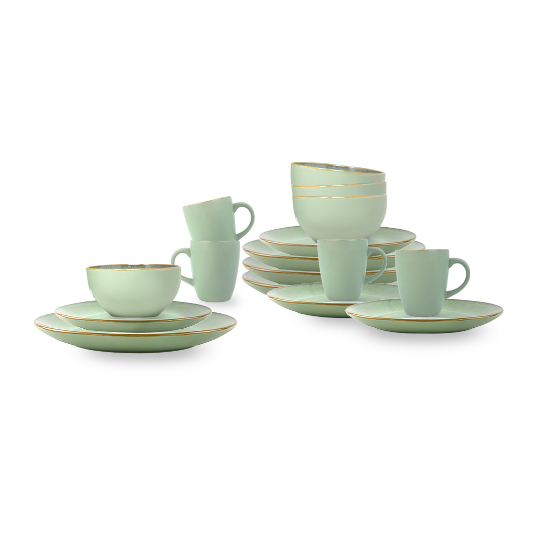 Foto 1 | Vajilla Vilma Para 4 Personas - Ceramica Verde 16 Piezas