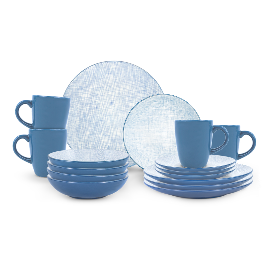 Foto 1 | Vajilla Iselin Para 4 Personas - Ceremica Azul 16 Piezas