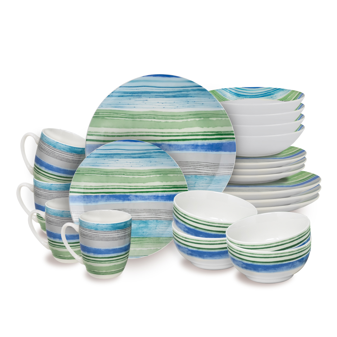 Foto 2 pulgar | Vajilla Mareeba Para 4 Personas - Ceramica Azul 20 Piezas