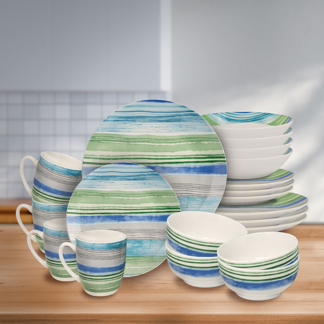 Foto 7 pulgar | Vajilla Mareeba Para 4 Personas - Ceramica Azul 20 Piezas