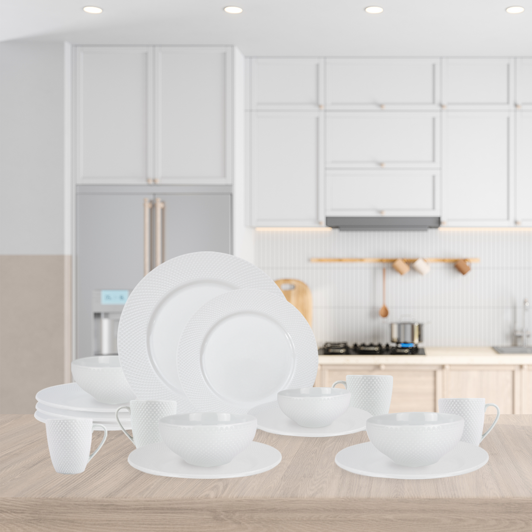 Foto 7 | Vajilla Elise Para 4 Personas - Ceramica Blanca 16 Piezas