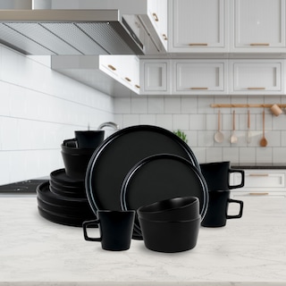 Foto 7 | Vajilla Sigrid Para 4 Personas - Ceramica Negra Mate 16 Piezas