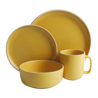 Foto 2 | Juego De Vajilla Gibson Home Zuma 16 Piezas Service Para 4 Personas, Color Amarillo - Venta Internacional.