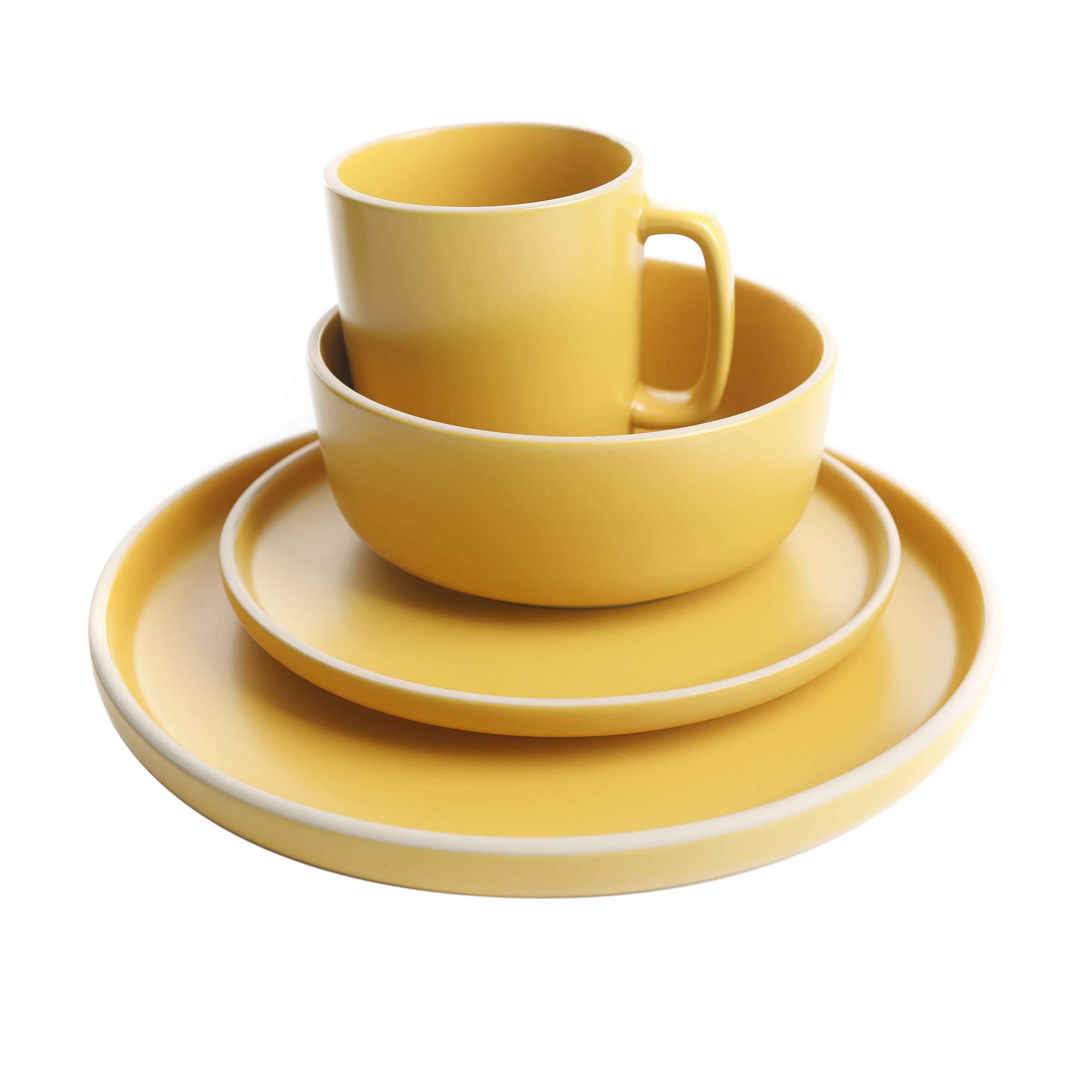 Foto 4 pulgar | Juego De Vajilla Gibson Home Zuma 16 Piezas Service Para 4 Personas, Color Amarillo - Venta Internacional.