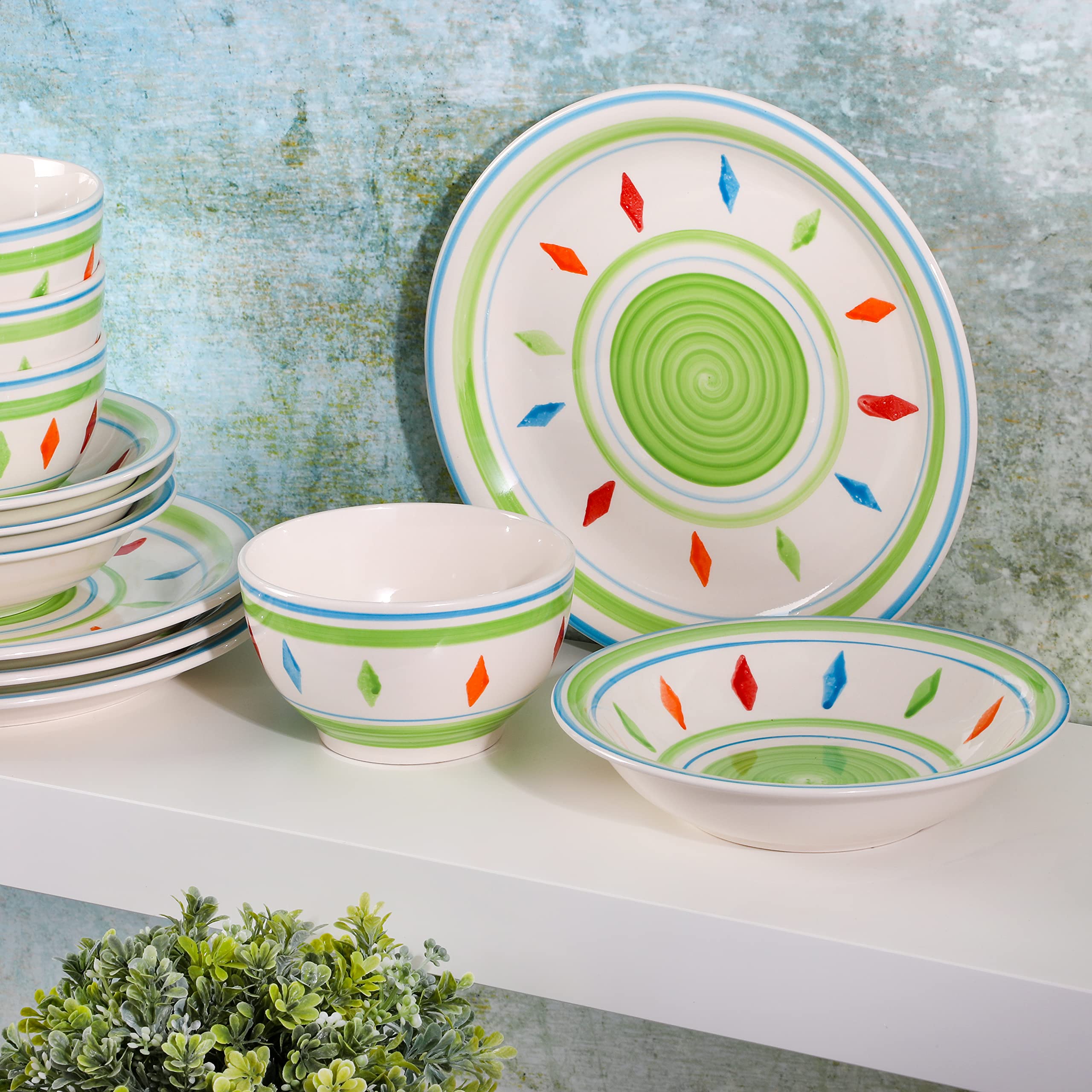 Foto 4 | Juego De Vajilla Gibson Home Heidy Green 12 Piezas Service 4 - Venta Internacional.
