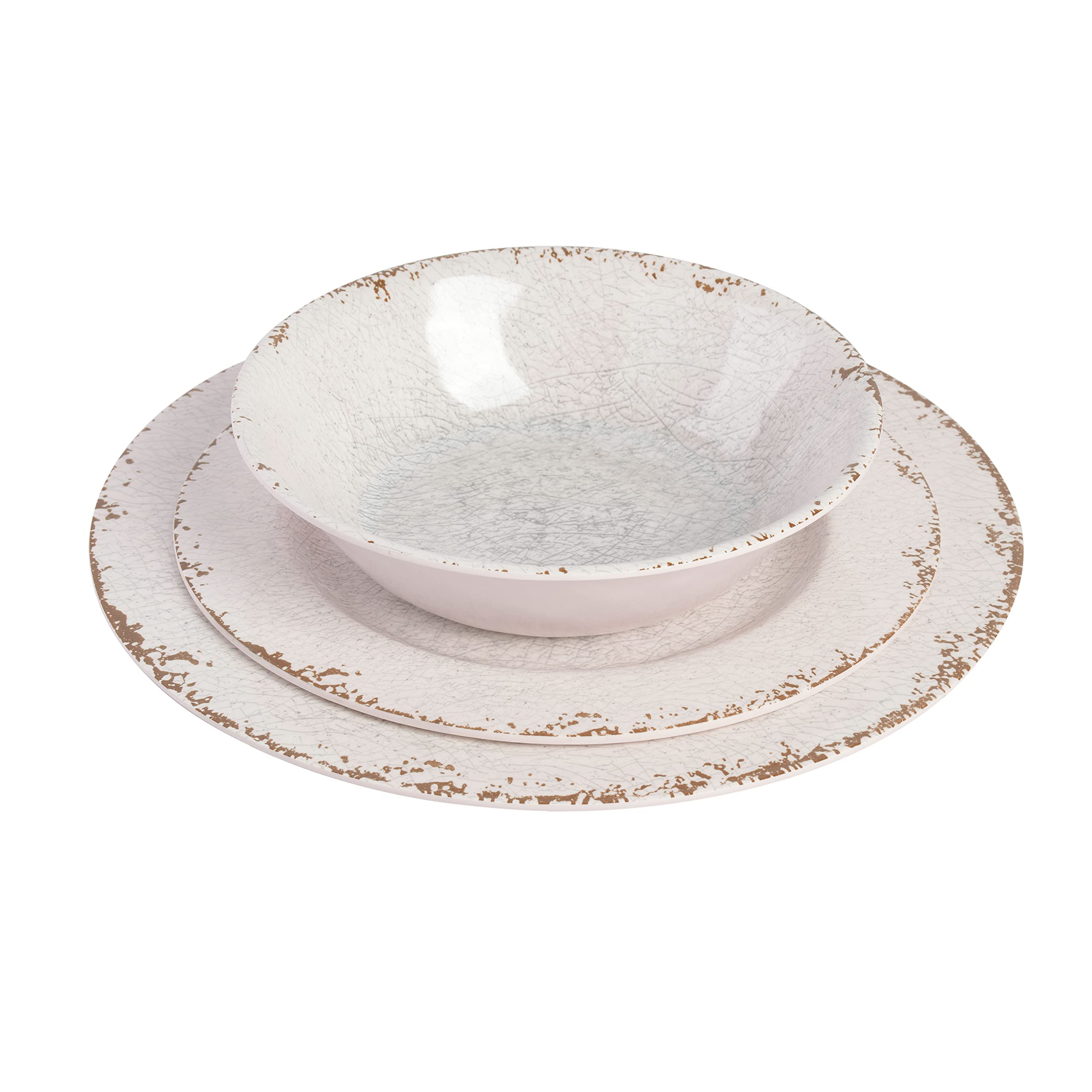 Foto 4 pulgar | Juego De Vajilla Gibson Home Mauna De Melamina, 12 Piezas, Ice Rustic - Venta Internacional.