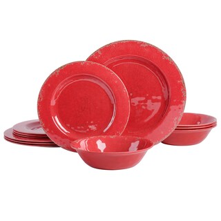 Foto 1 | Juego De Vajilla Gibson Home Mauna De Plástico Melamínico, 12 Piezas, Rojo - Venta Internacional.