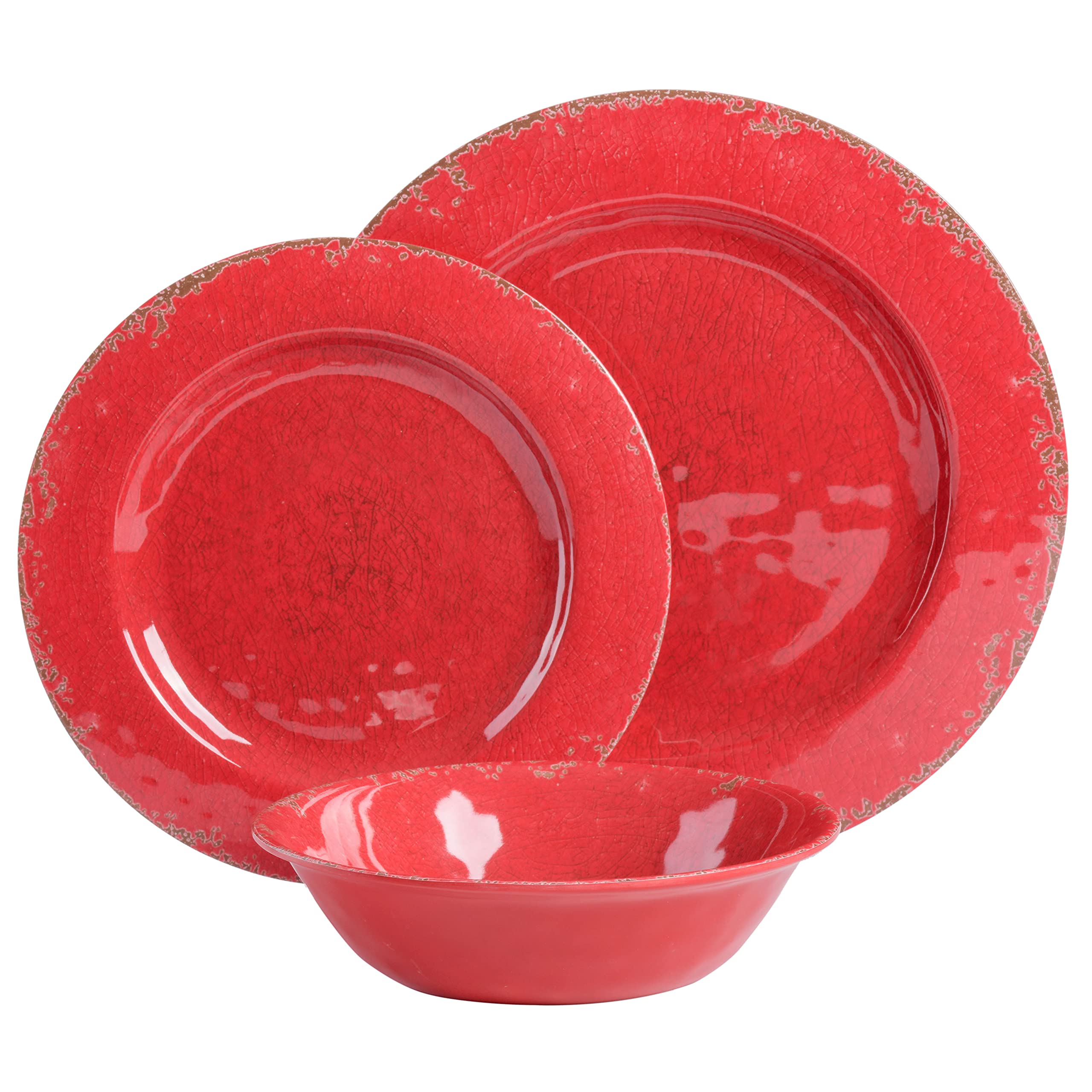 Foto 3 pulgar | Juego De Vajilla Gibson Home Mauna De Plástico Melamínico, 12 Piezas, Rojo - Venta Internacional.