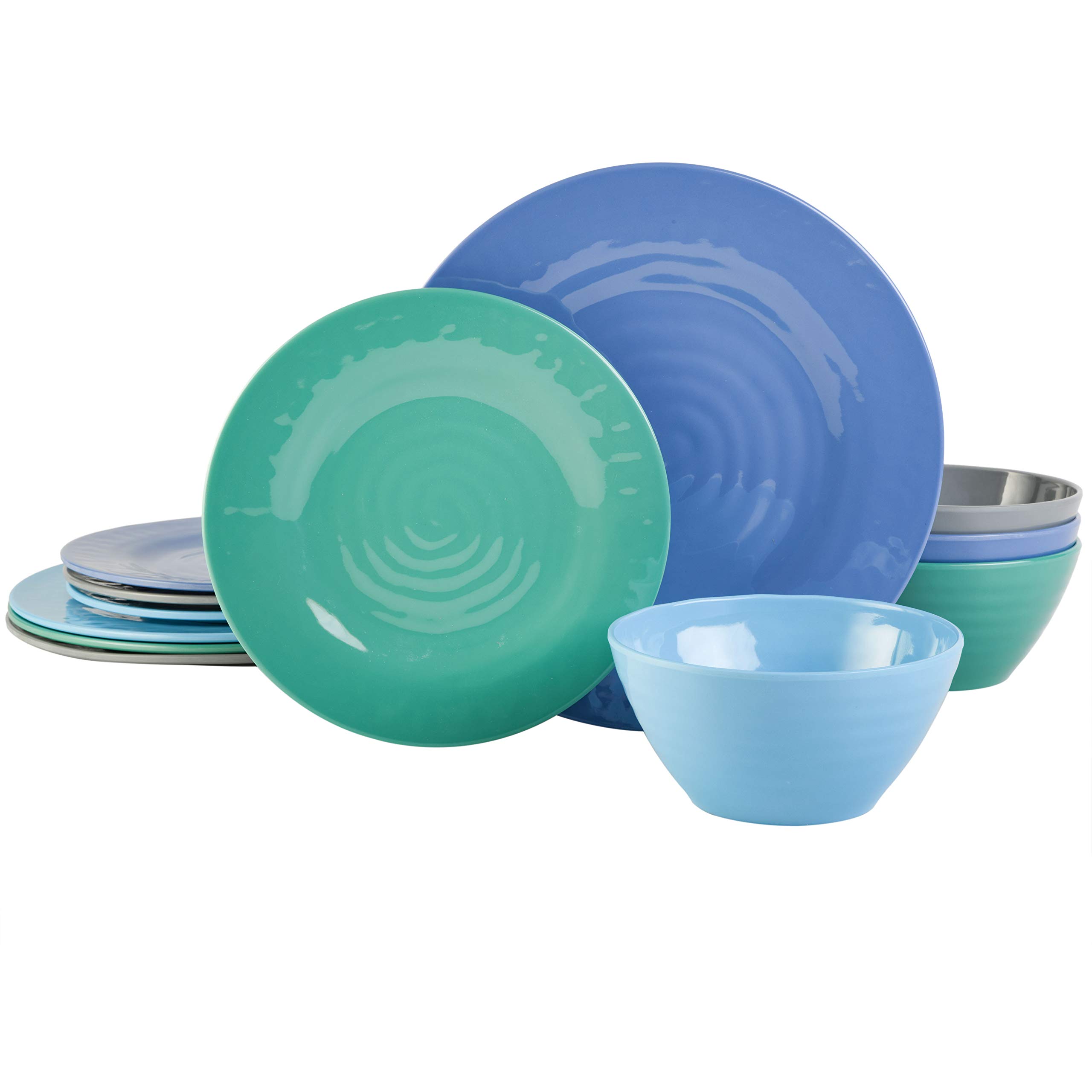 Foto 2 | Juego De Vajilla Gibson Home Melamine Service 4 Azules 12 Piezas - Venta Internacional.