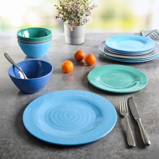 Foto 4 | Juego De Vajilla Gibson Home Melamine Service 4 Azules 12 Piezas - Venta Internacional.