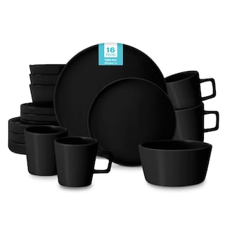 Foto 1 | Magma Life Vajilla Para 4 Personas Color Negro Ceramica/stoneware Elegante Y Modernos Set De 16 Pzas Con 8 Platos