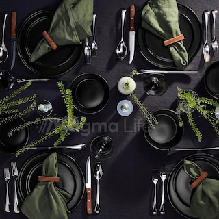 Foto 3 | Magma Life Vajilla Para 4 Personas Color Negro Ceramica/stoneware Elegante Y Modernos Set De 16 Pzas Con 8 Platos
