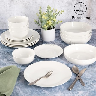 Foto 3 | Magma Life Vajilla Para 4 Personas De Ceramica/porcelana, 16 Pzs Resistente A Altas Temperaturas (blanco)
