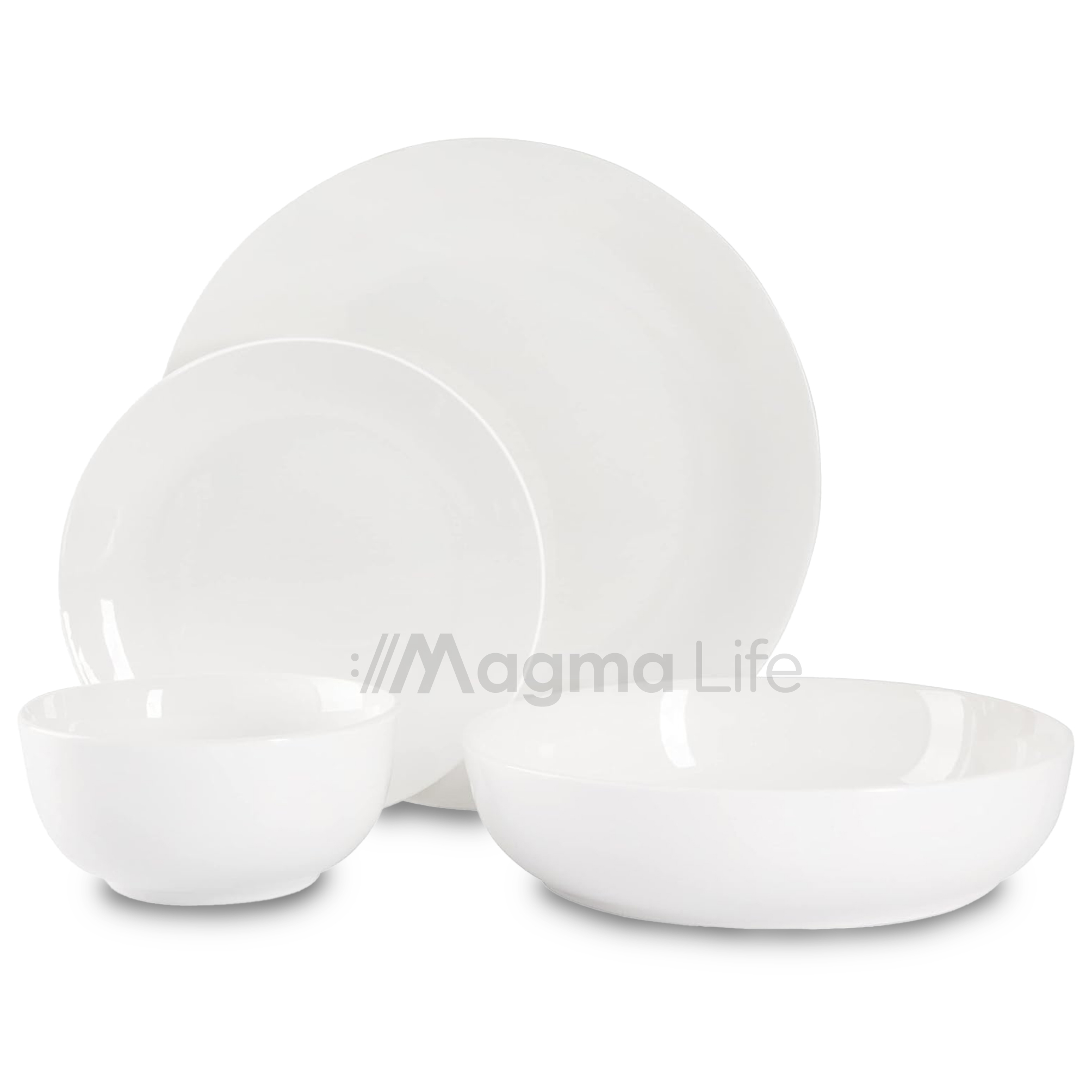 Foto 5 pulgar | Magma Life Vajilla Para 4 Personas De Ceramica/porcelana, 16 Pzs Resistente A Altas Temperaturas (blanco)