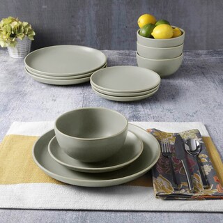 Foto 3 | Magma Life Vajilla Para 4 Personas De Stoneware, 12 Piezas: Resistente A Altas Temperaturas (gris Mate)