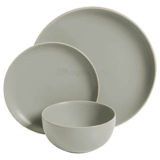 Foto 6 | Magma Life Vajilla Para 4 Personas De Stoneware, 12 Piezas: Resistente A Altas Temperaturas (gris Mate)