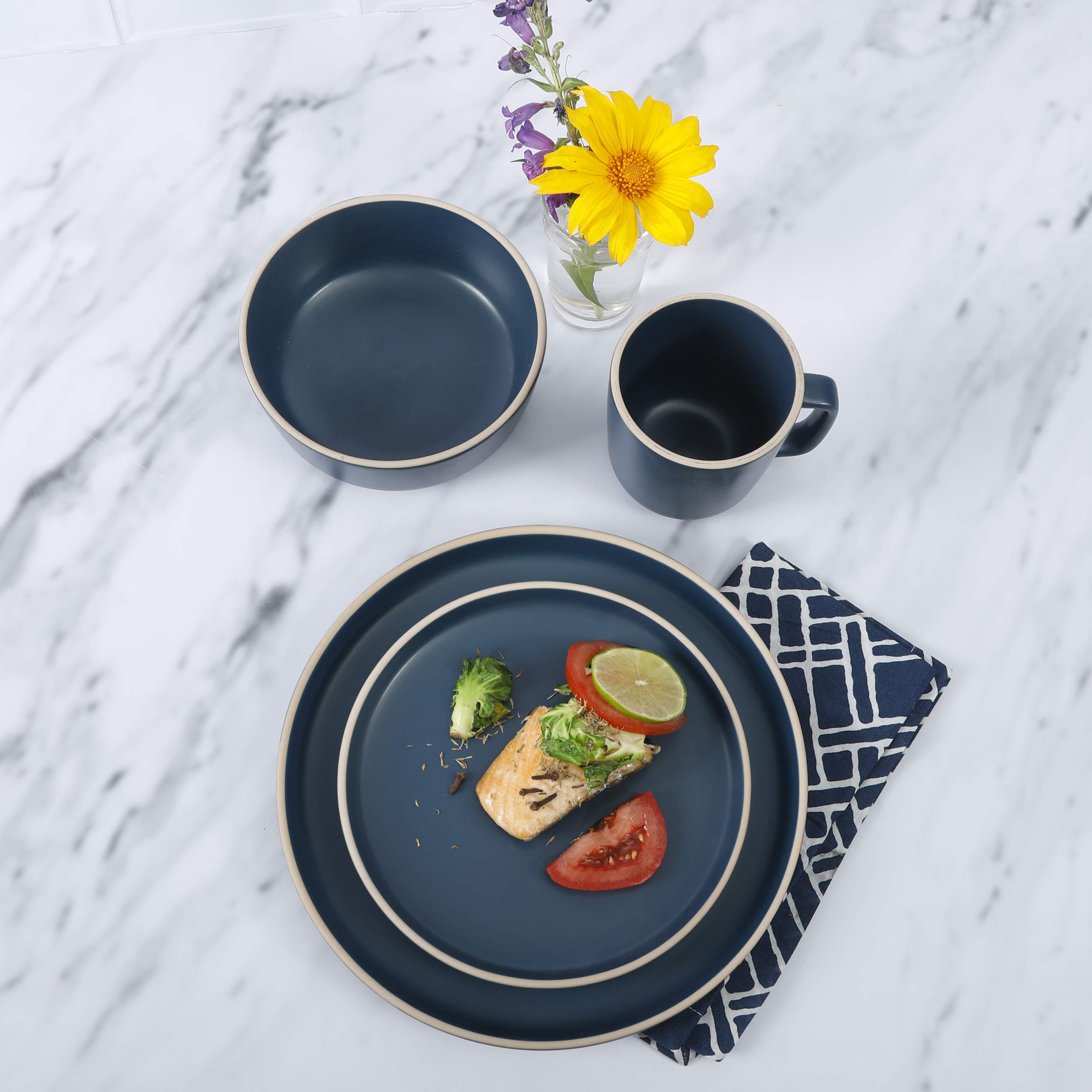 Foto 4 | Juego De Vajilla De Cocina Gibson Home Zuma, 16 Piezas, Azul Cobalto - Venta Internacional.