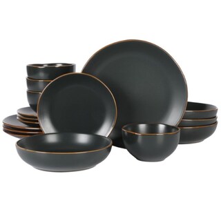 Foto 1 | Juego De Vajilla Gibson Home Hazeltine De 16 Piezas De Gres Negro - Venta Internacional.