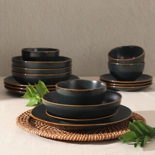 Foto 3 | Juego De Vajilla Gibson Home Hazeltine De 16 Piezas De Gres Negro - Venta Internacional.