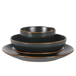 Foto 7 | Juego De Vajilla Gibson Home Hazeltine De 16 Piezas De Gres Negro - Venta Internacional.