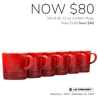 Foto 3 | Juego De Tazas Le Creuset London, 350 Ml, Gres Blanco, 6 Piezas - Venta Internacional.