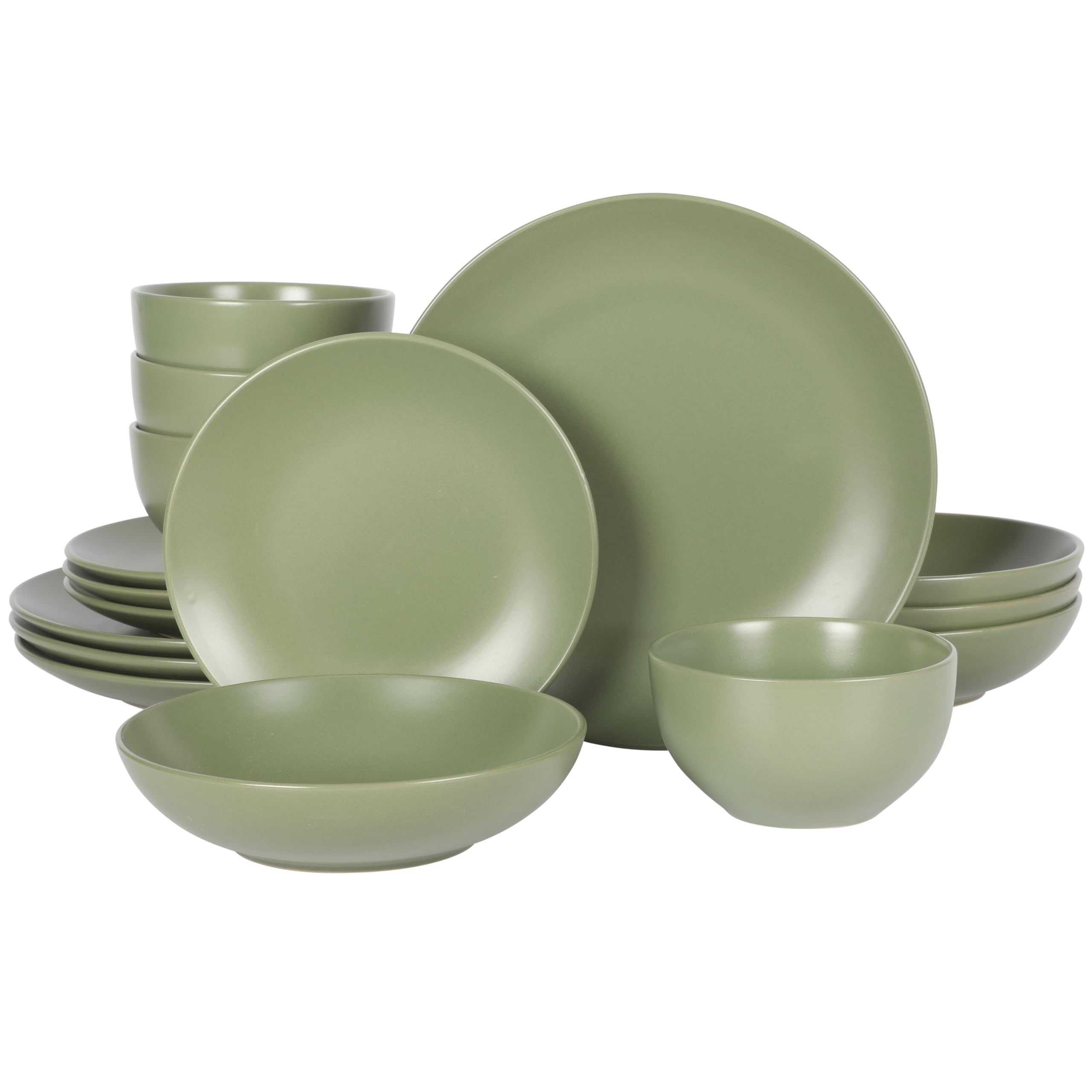 Foto 1 | Juego De Vajilla Gibson Home Queenslane De 16 Piezas, Color Verde Mate - Venta Internacional.