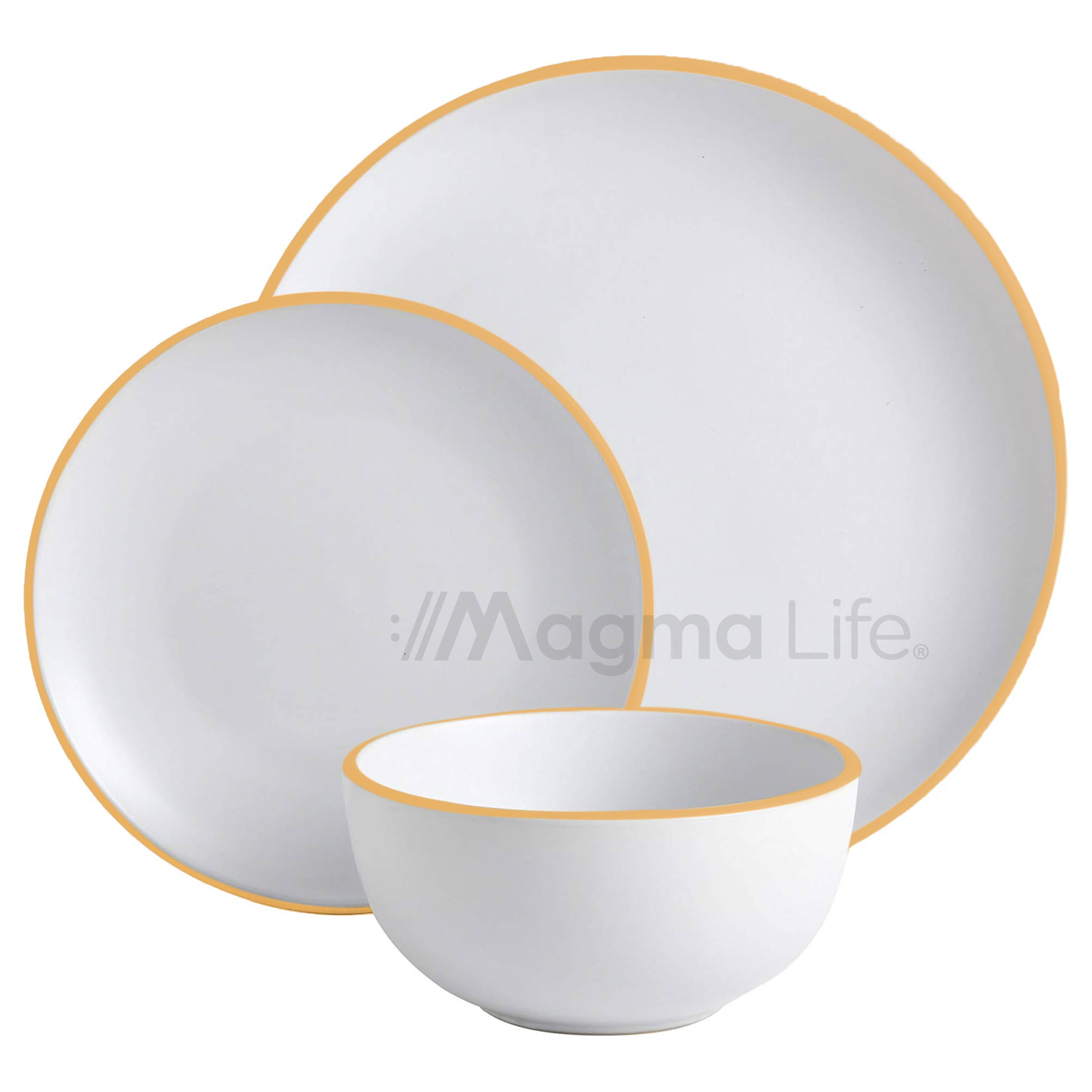 Foto 4 | Magma Life Vajilla Para 4 Personas De Stoneware, 12 Piezas: Resistente A Altas Temperaturas  (blanco)
