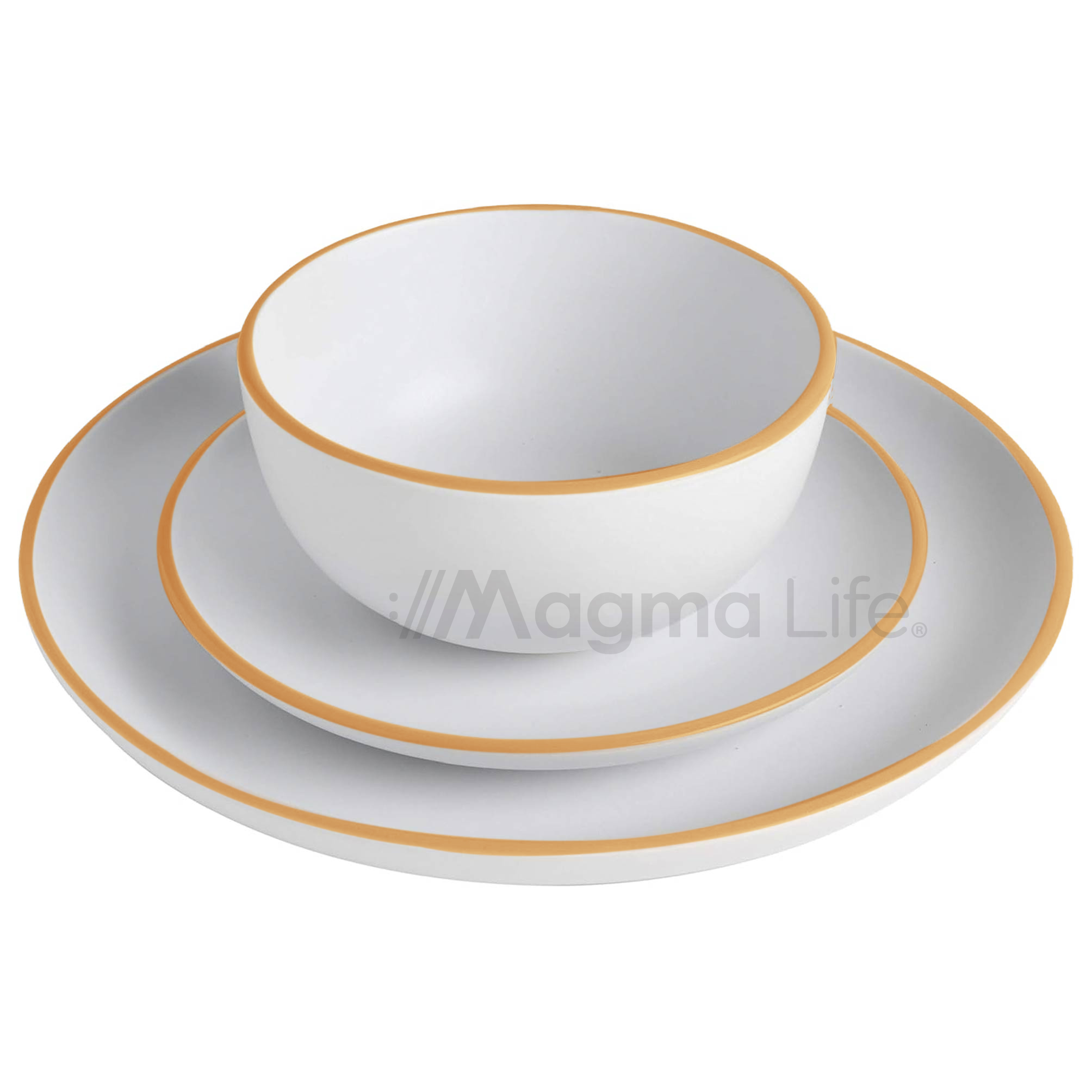 Foto 6 pulgar | Magma Life Vajilla Para 4 Personas De Stoneware, 12 Piezas: Resistente A Altas Temperaturas  (blanco)