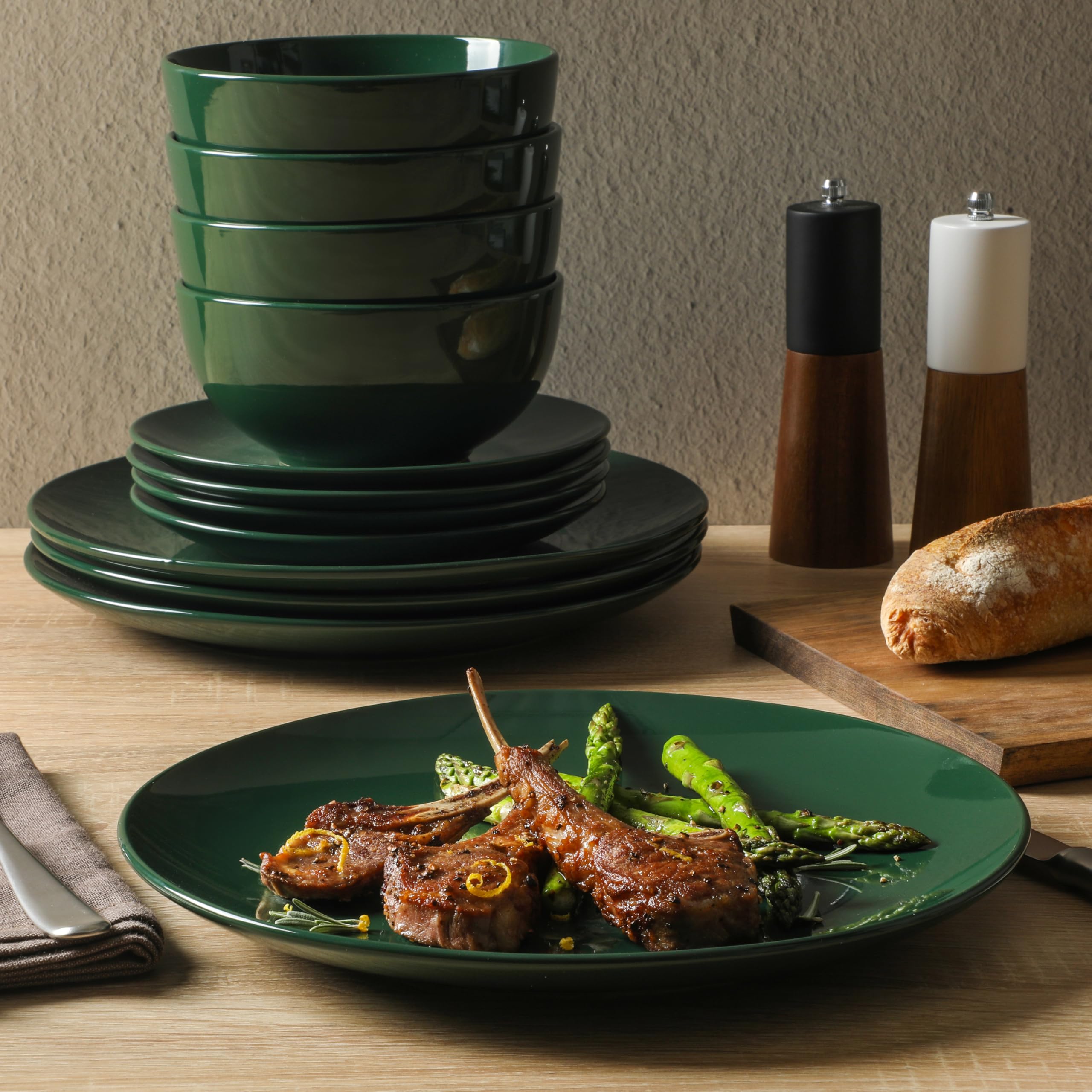 Foto 4 | Juego De Vajilla Gibson Home Simple Essential Hunter Green 12p - Venta Internacional.