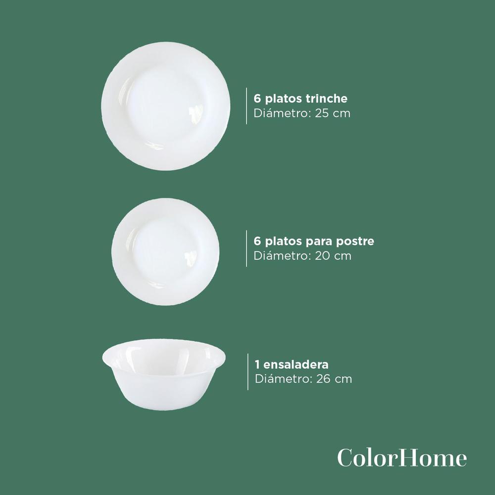 Foto 5 pulgar | Vajilla Opal 25pzas Redonda Para 6 Personas Moderna Elegante