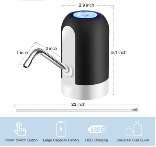 Foto 3 pulgar | Dispensador de Agua Funbu Gris para Garrafones Carga USB