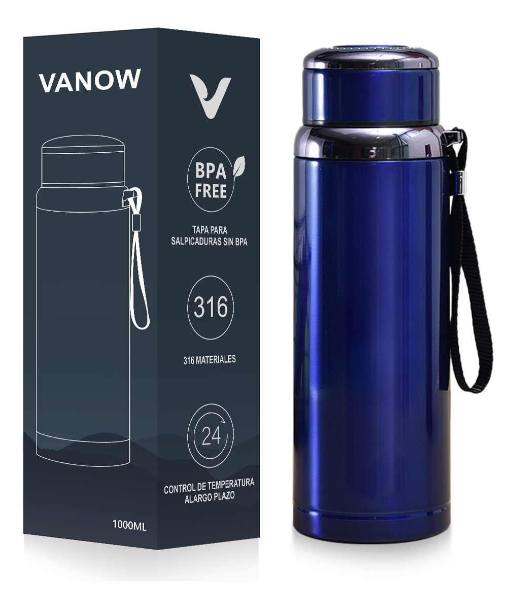 Termo de Acero Inoxidable Vanow Aislado Al Vacío 1000 ml Azul