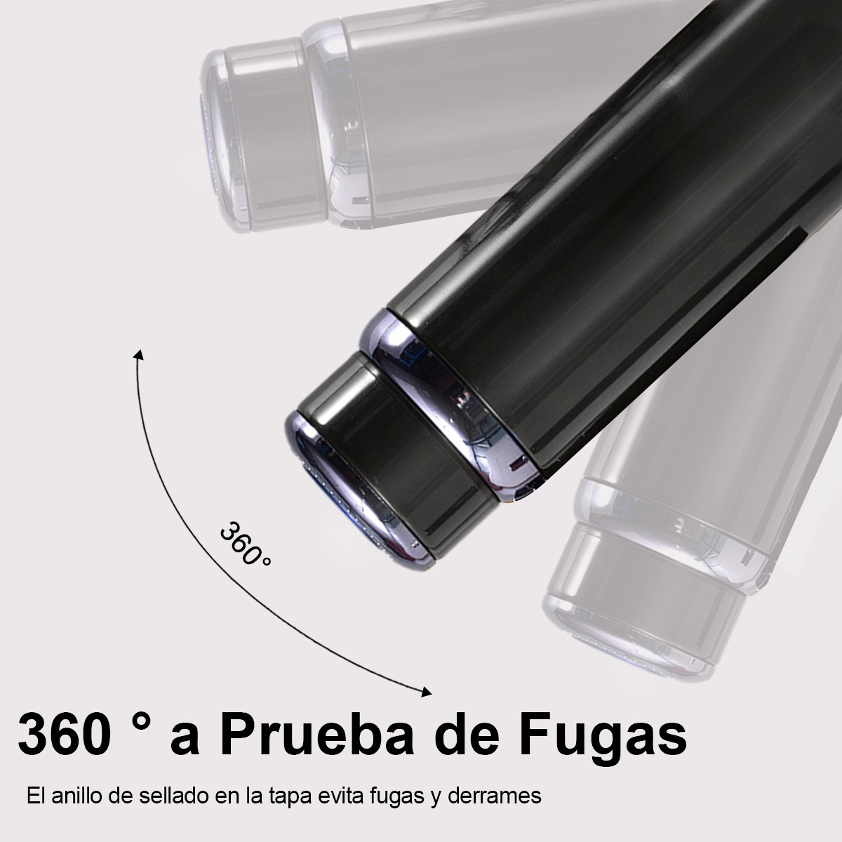 Foto 4 pulgar | Termo de Acero Inoxidable Vanow Aislado Al Vacío 1000 ml Negro