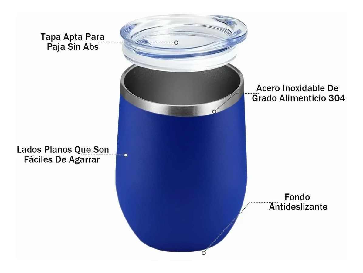 Foto 3 pulgar | Vaso Térmico Azul Wünd 12oz de Acero Inoxidable