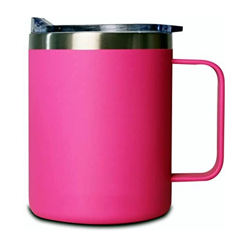 Foto 1 | 12 Oz Taza De Café De Acero Inoxidable Con Asa,taza Térmica, Rosa