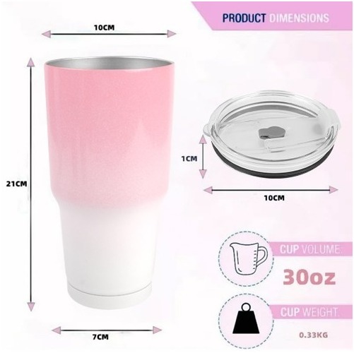 Foto 2 | Vaso Térmico Portátil De Acero Inoxidable 30oz Con Calor/frí, Rosado